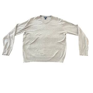 Bonobos Mens‎ V-Neck Sweater Heather Grey 100% Cotton Knit Large